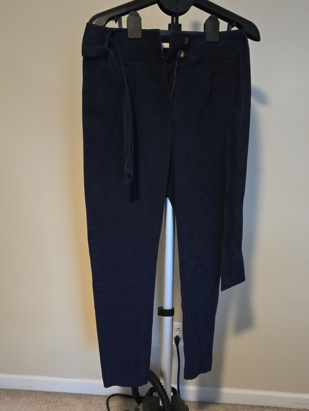 Boden Navy High-Rise Tie-Waist Skinny Pants